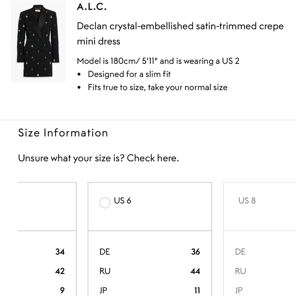 ALC Declan Embellished Tuxedo Dress - Picture 4 of 7